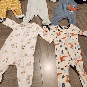 Fox and Forest Print Kids One Piece